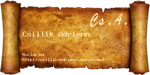Csillik Adrienn névjegykártya
